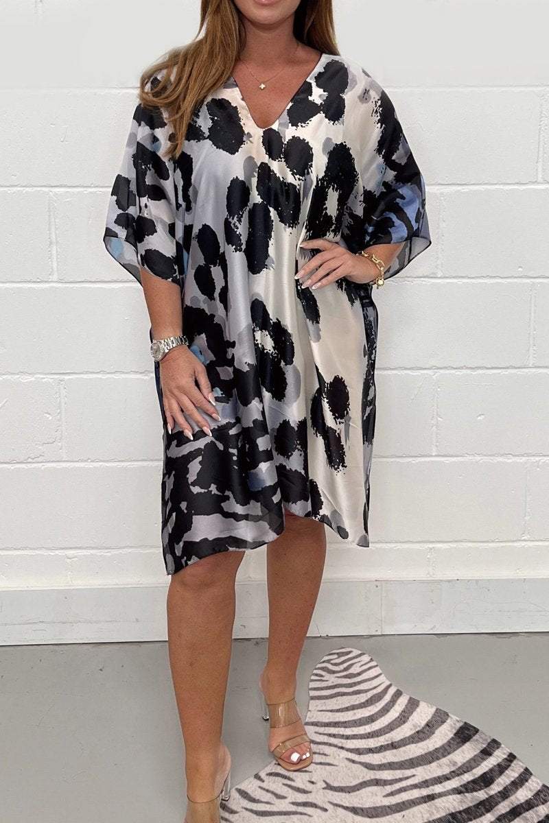 Casual printed dress Gray