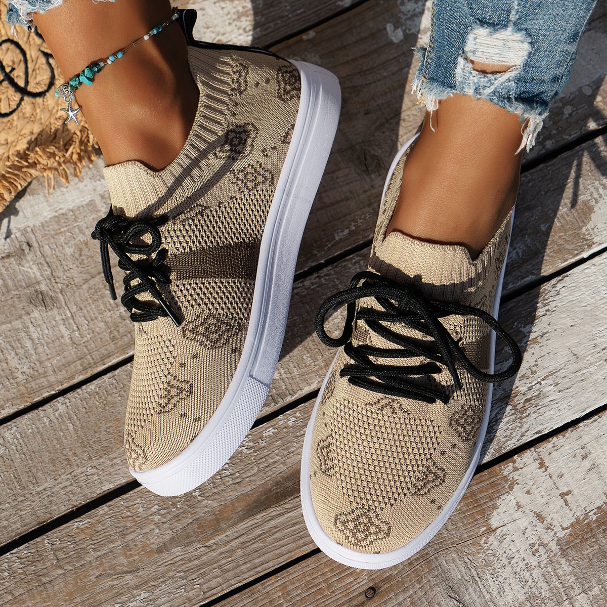 Women's Breathable Fly Woven Surface Lightweight Comfortable Casual Shoes