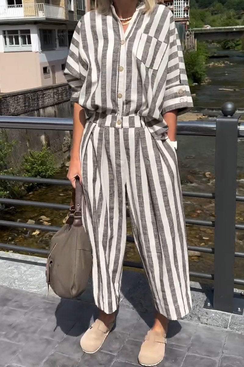 Women's casual striped suit