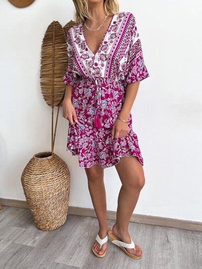 Women's Casual Resort Bohemian V-Neck Dress