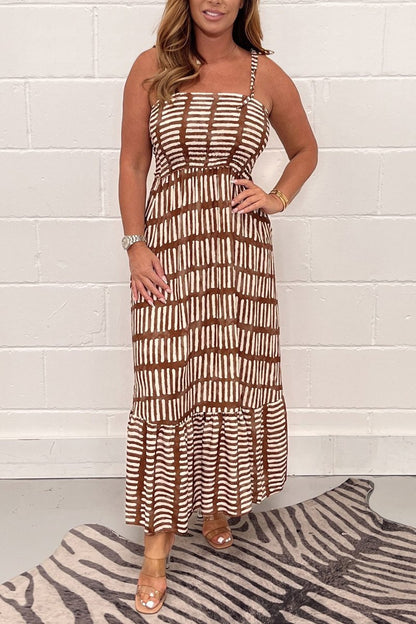 Women's Block Print Maxi Dress