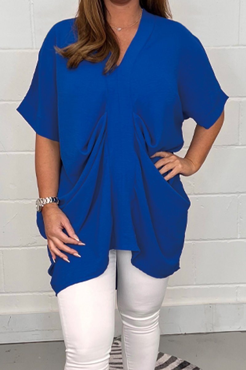 Women's V Neck Draped Top