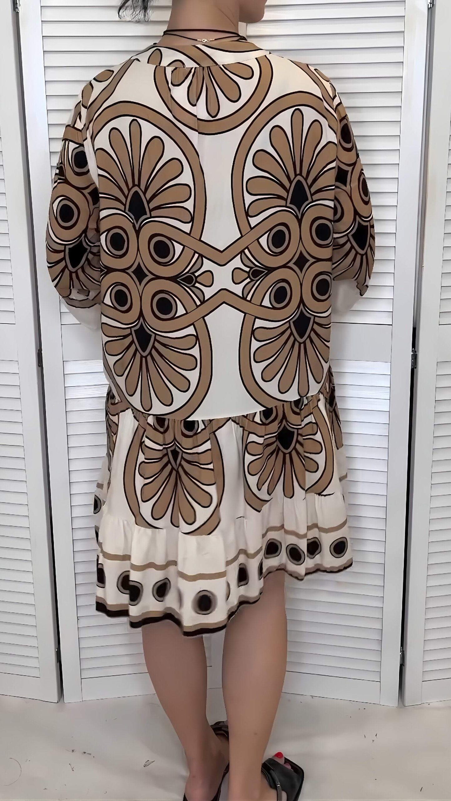 Women's Casual V-neck Print Dress