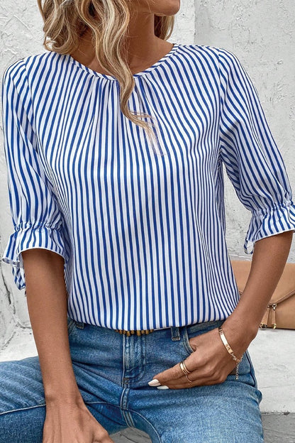 Striped button-down shirt