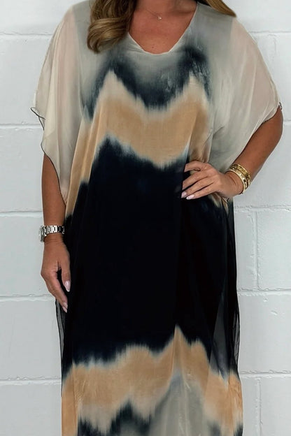 Women's long Chiffon Maxi Dip Dye Dress