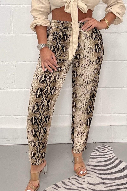 Animal print trousers Brown Snake