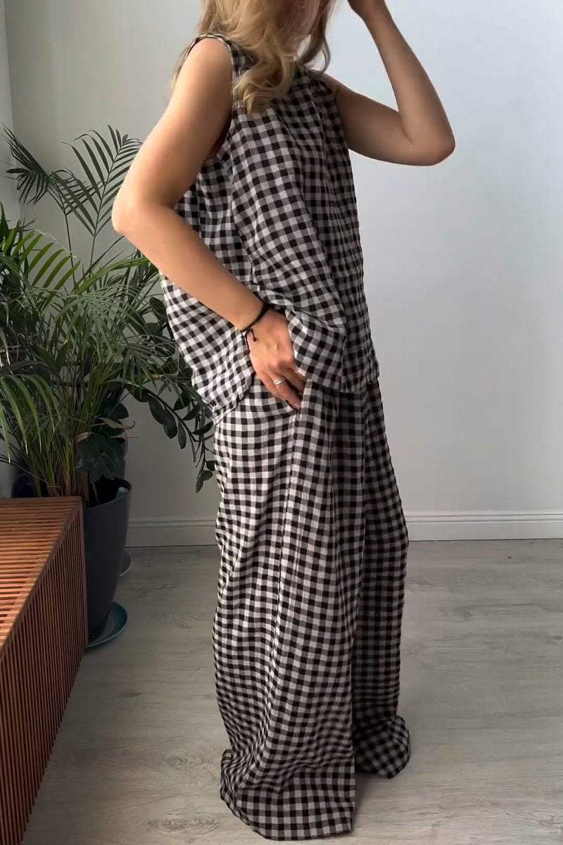 Women's casual loose small plaid suit