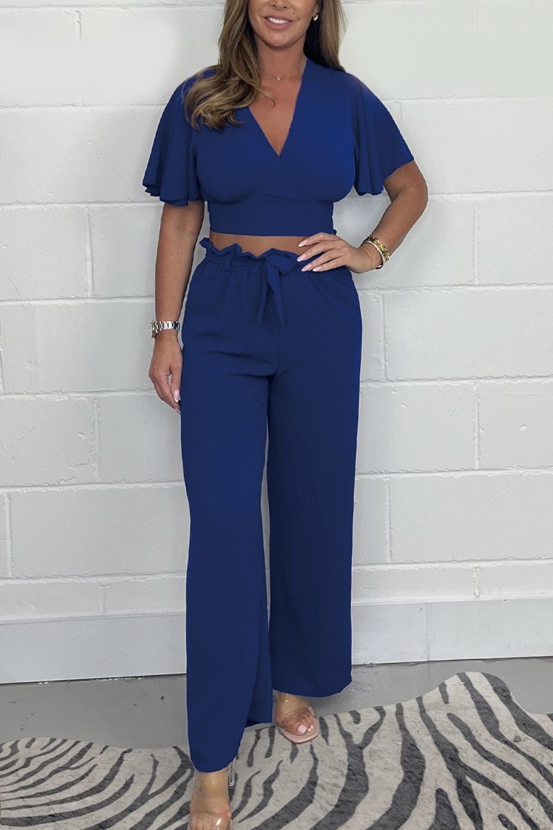 Top & Tie Waist Trouser Co-Ord Blue