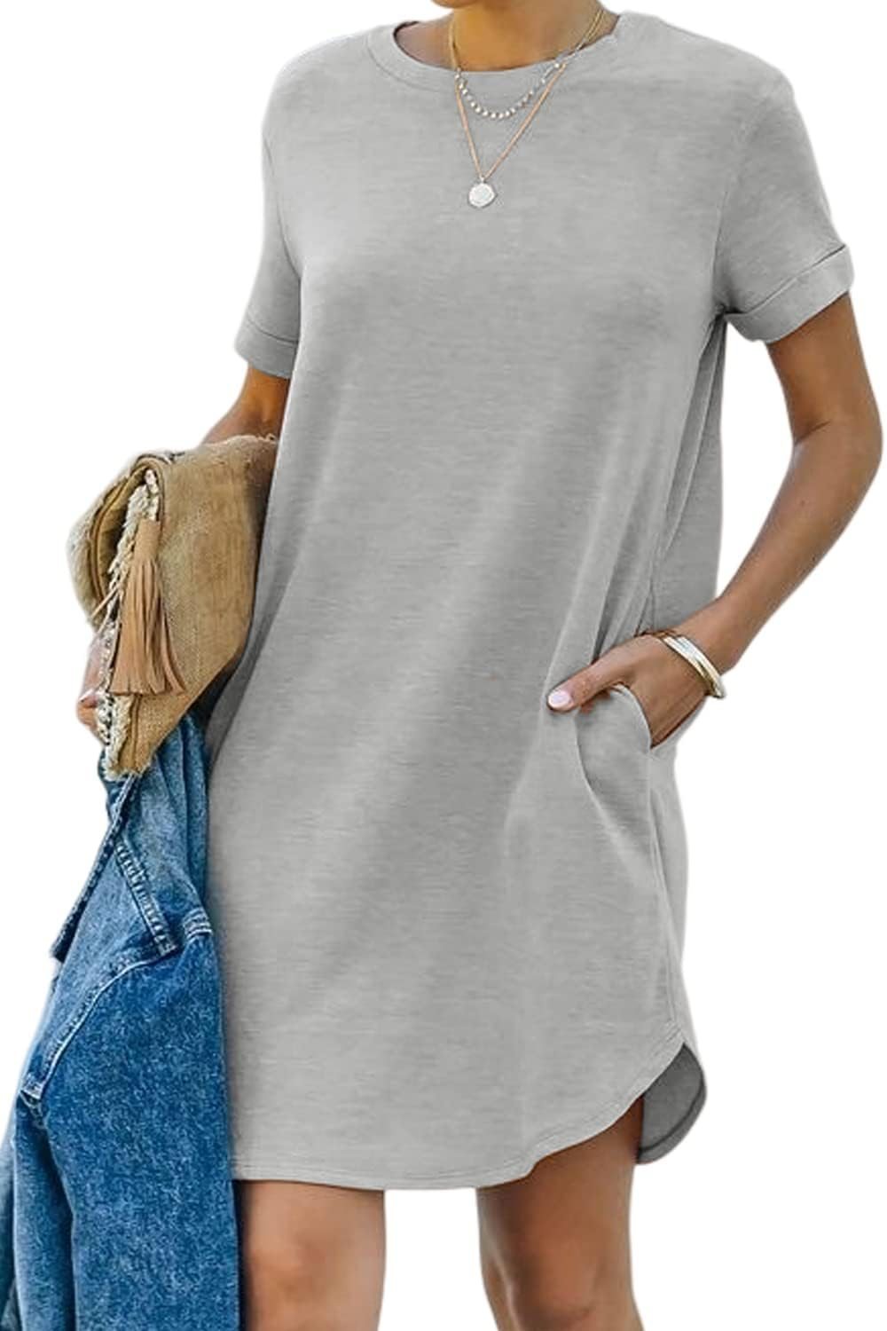 Round Neck Short Sleeve Casual Dress