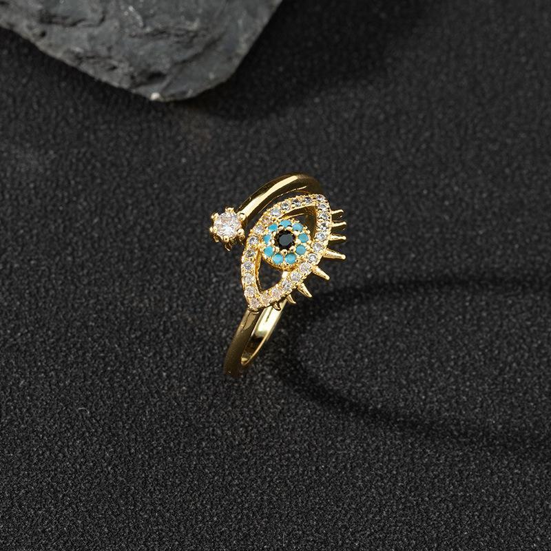 Colored Zircon Devil's Eye Open Ring Color 1 one-size