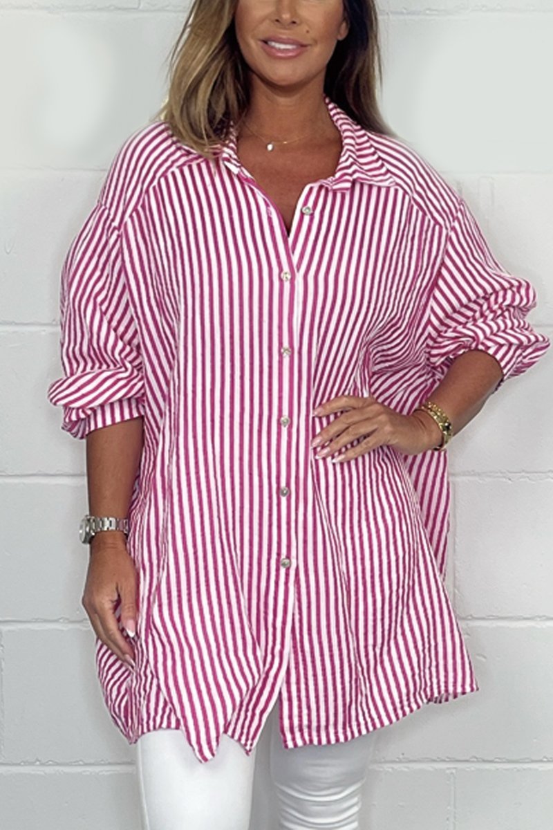 Casual striped shirt Pink