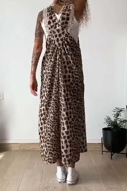 Women's Casual Strap Leopard Print Dress