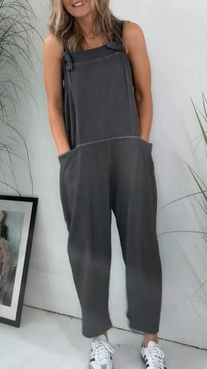 Casual Suspender Jumpsuit gray