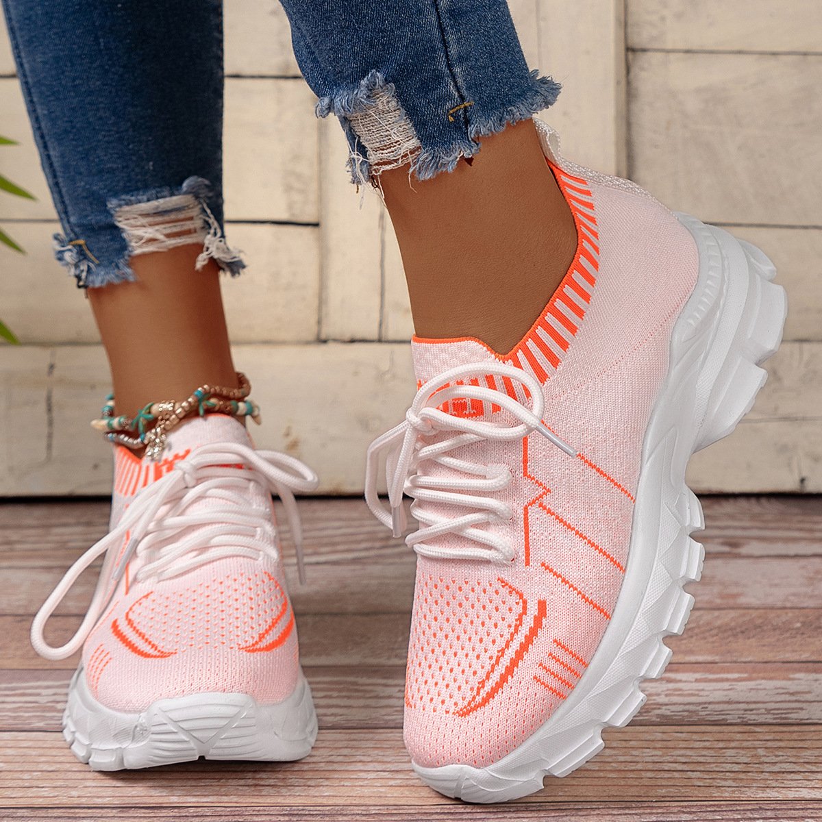 Women's Breathable Fly Woven Surface Lightweight Comfortable Casual Shoes