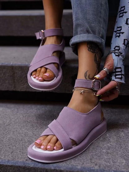 Casual Flat Strappy Sandals purple