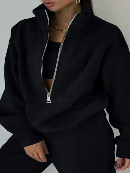 Sweatshirt and sweatpants two-piece suit Black