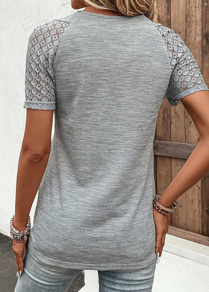 V Neck Casual Regular Fit Plain T-Shirt