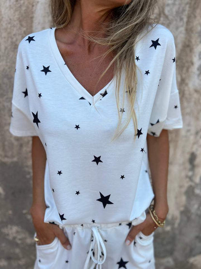 Comfortable Star Print Set