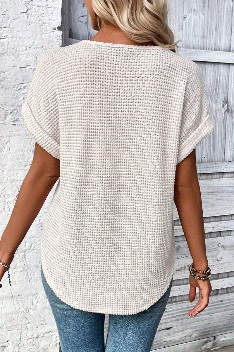 Waffle knit top