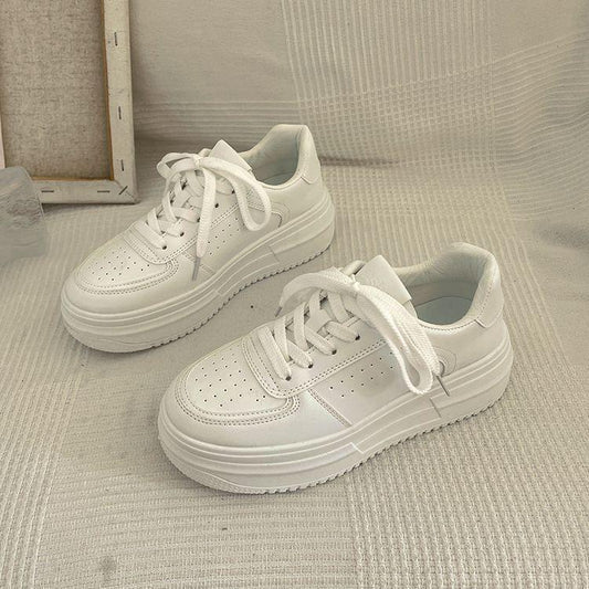 Women's Casual White Shoes With Platforms Comfortable Shoes White