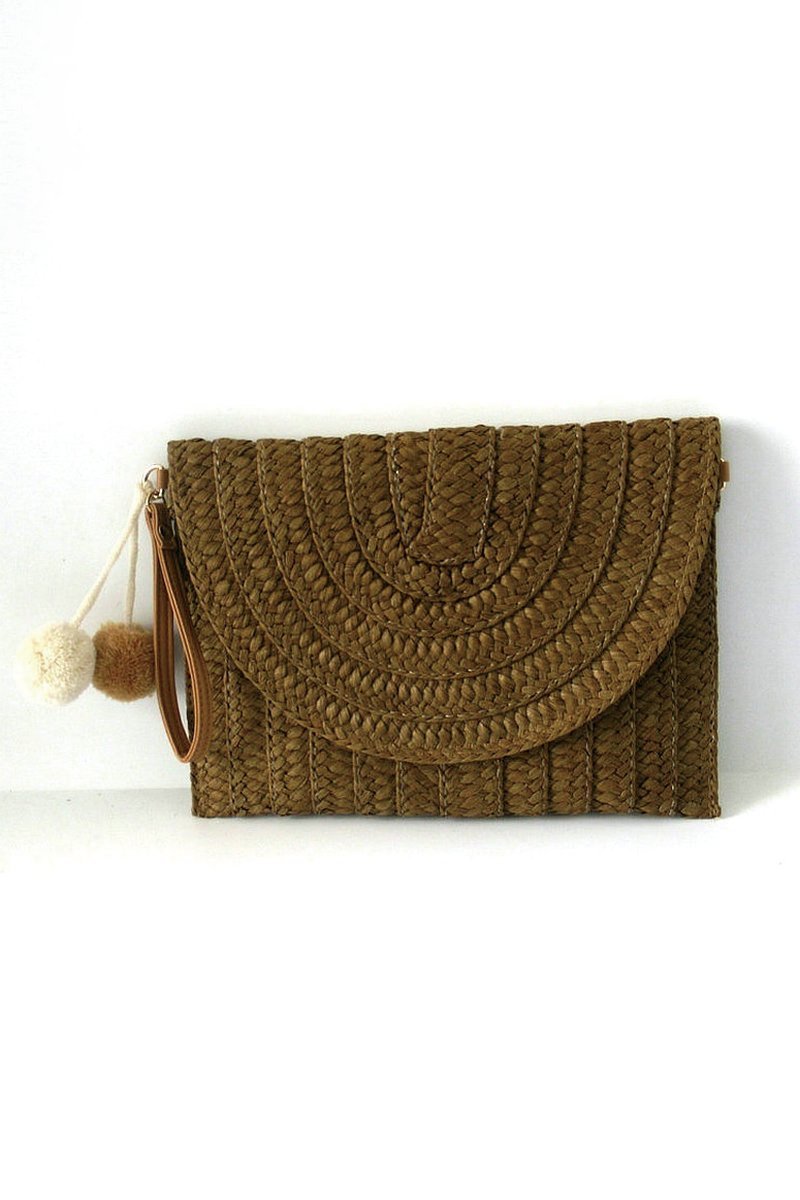 Woven bag clutch Drak brown One Size