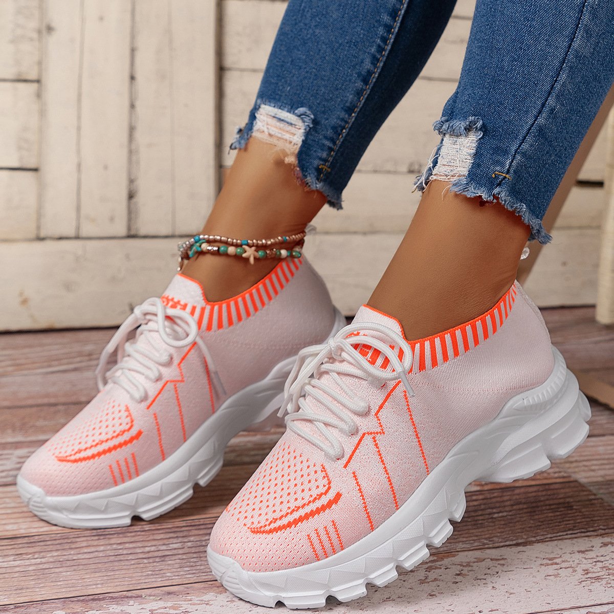 Women's Breathable Fly Woven Surface Lightweight Comfortable Casual Shoes