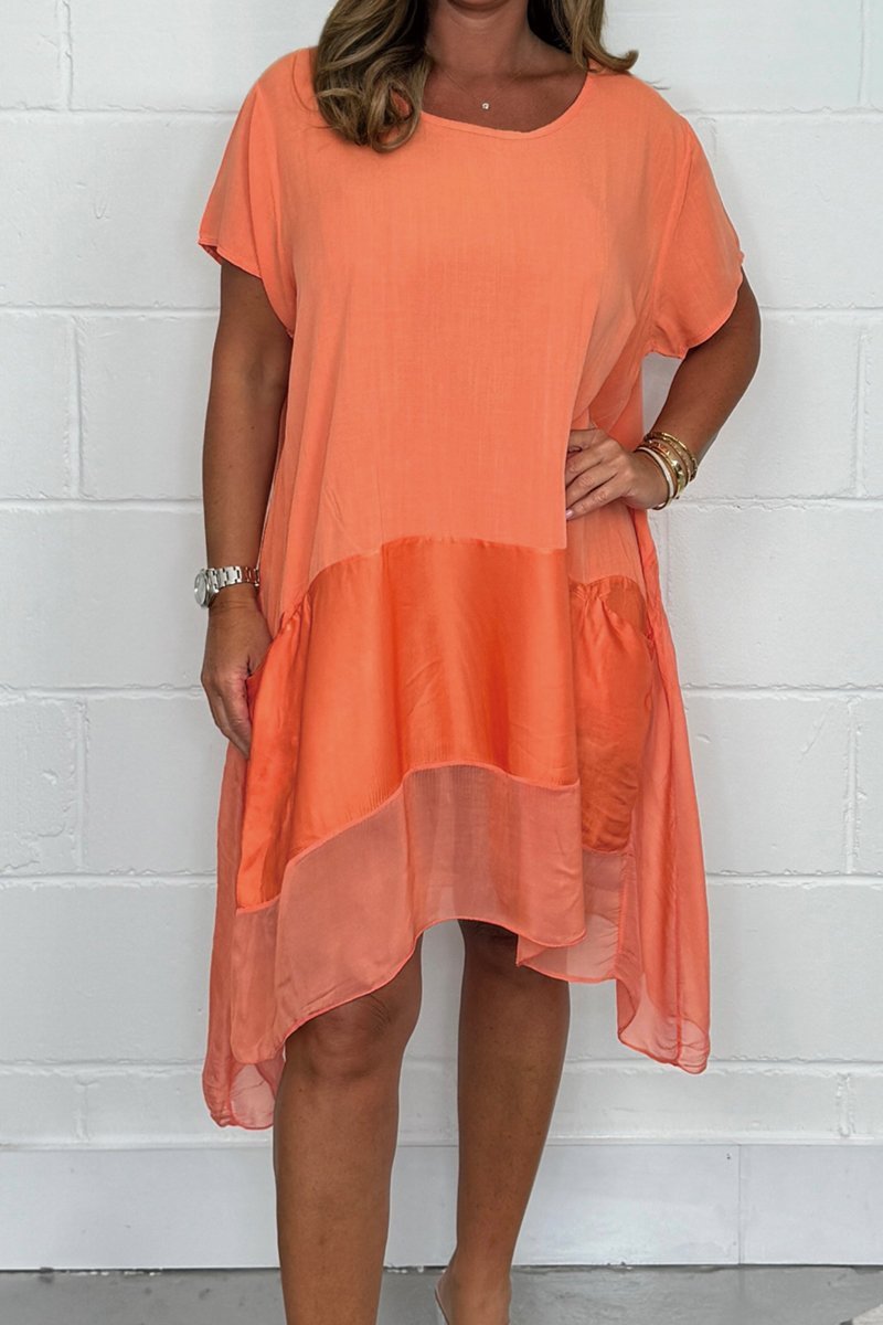 Women's Silk Trim Tunic Dress