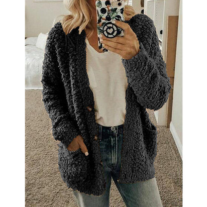 Women's fashion casual sweater coat Black