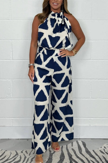 Women's Triangle Print top and trouser set