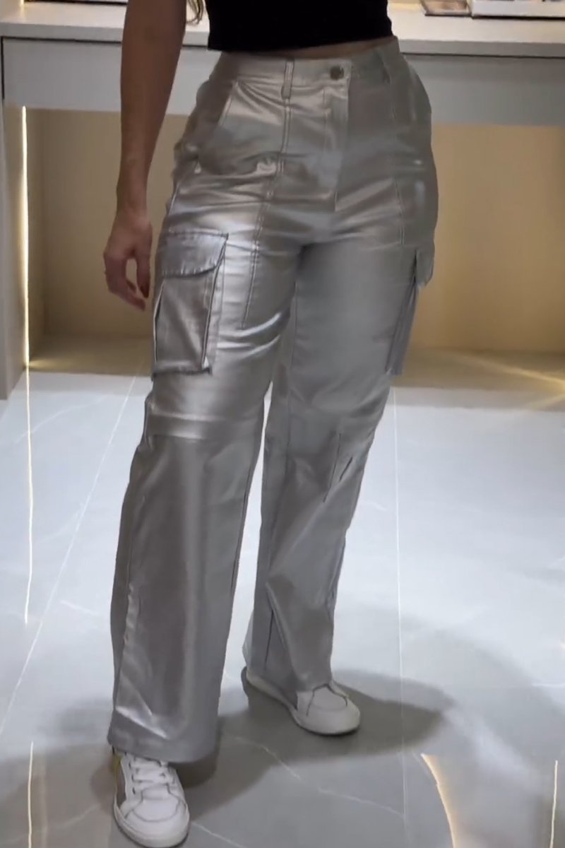 Silver reflective overalls silver