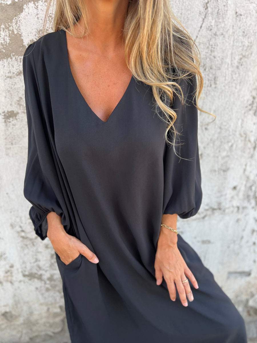 V-neck Long Dress