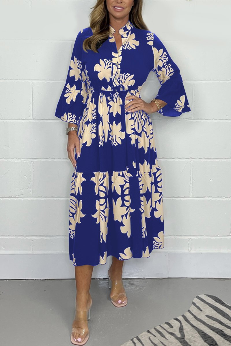 Casual printed dress Blue