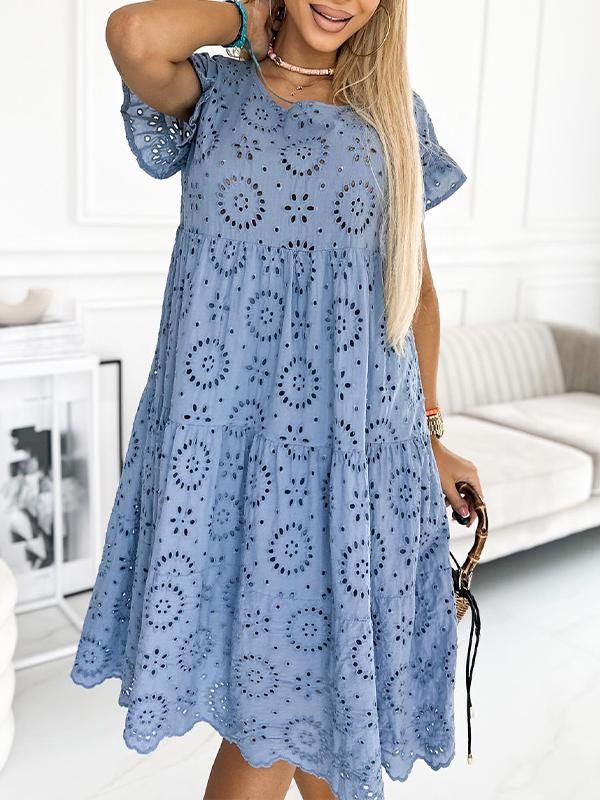 Round Neck Hollow Dress