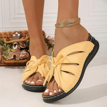 Women's Solid Color Platform Sandals Shoes Yellow