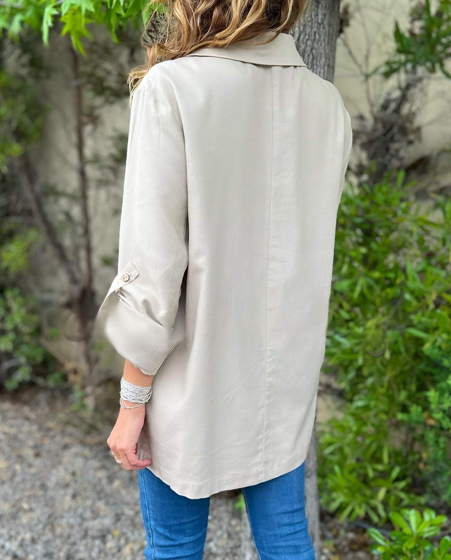 Women's Lapel Sleeve Casual Jacket