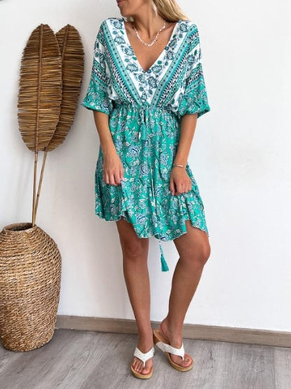 Women's Casual Resort Bohemian V-Neck Dress