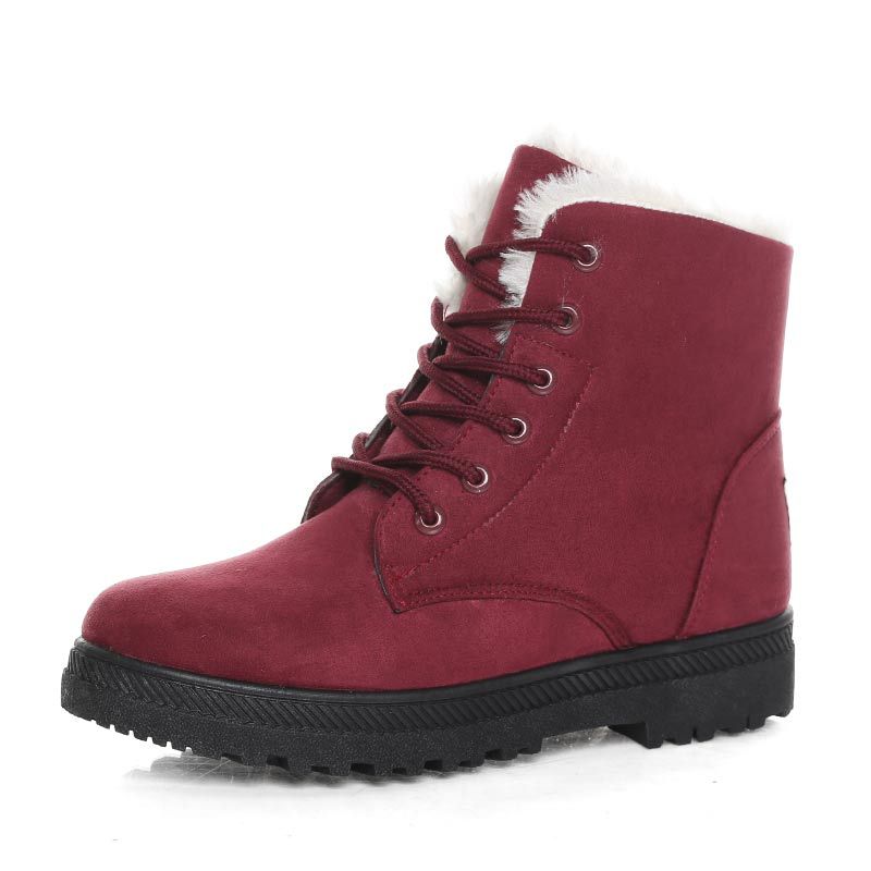 Winter Large Plush Snow Boots Claret