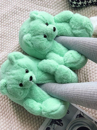 Fluffy Teddy Bear Slippers