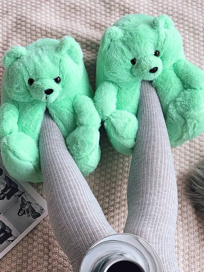Fluffy Teddy Bear Slippers