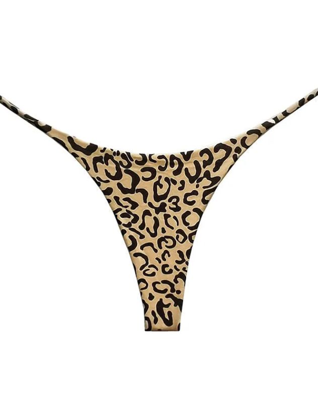 Female Leopard Print T-back Thong