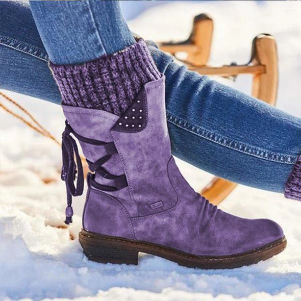 Winter Warm Back Lace Up Boots Shoes