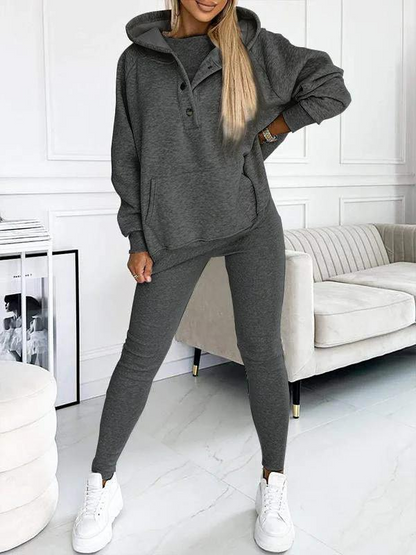 Casual and Comfortable Sweatshirt Suit sweatshirt+pants dark gray