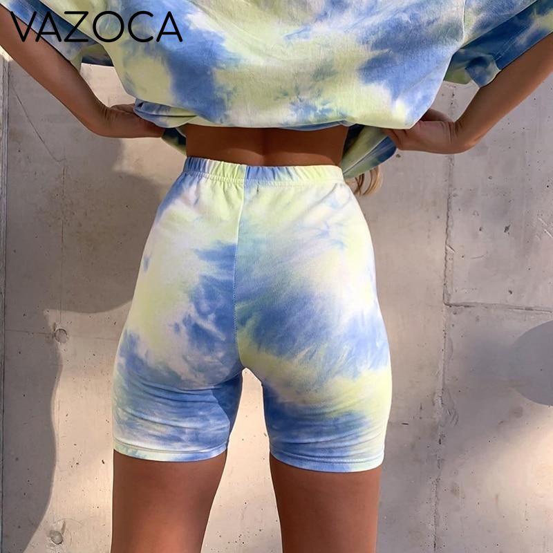 Tie Dye Print Biker Set