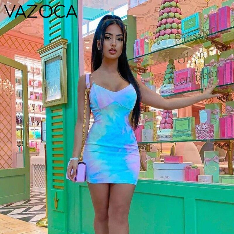 Tie Dye Patchwork Sexy Dress