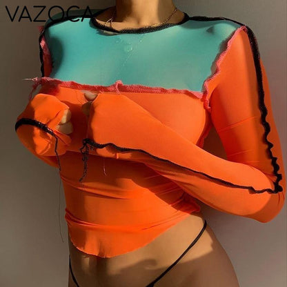 Contrast Patchwork Top