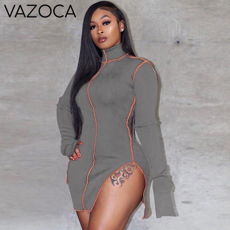 Side Slit Long Sleeve Dress