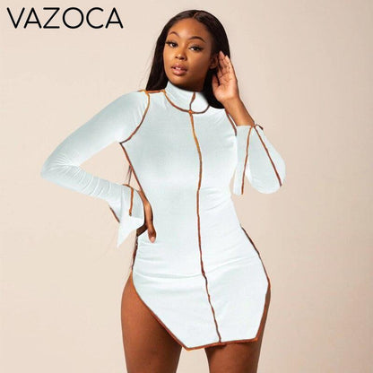 Side Slit Long Sleeve Dress