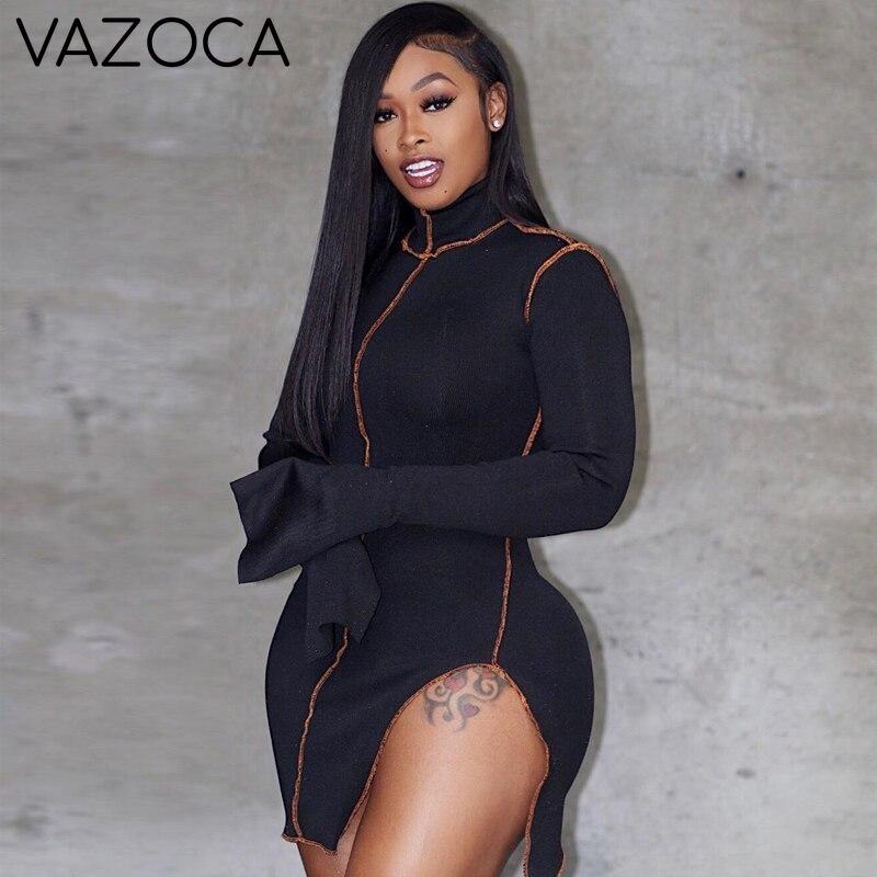 Side Slit Long Sleeve Dress