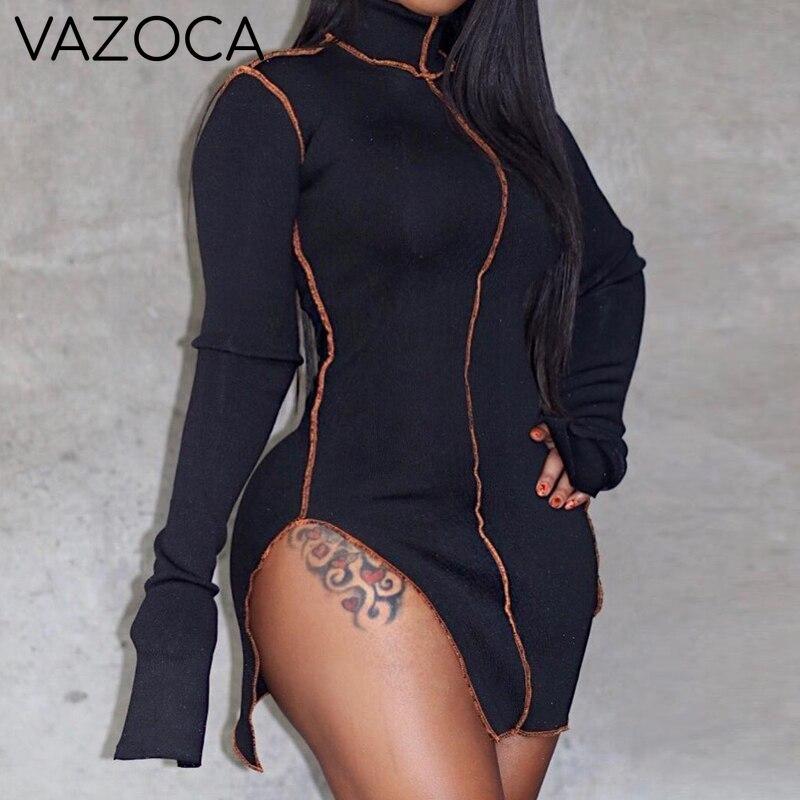 Side Slit Long Sleeve Dress