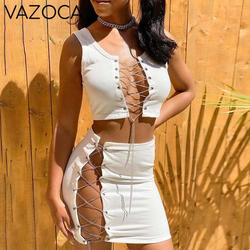 Lace Up Bandage Two Piece Set